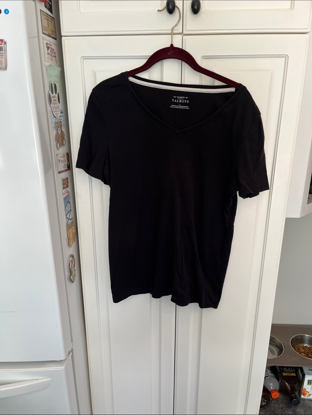Talbots VNeck Black Tee Shirt-Large